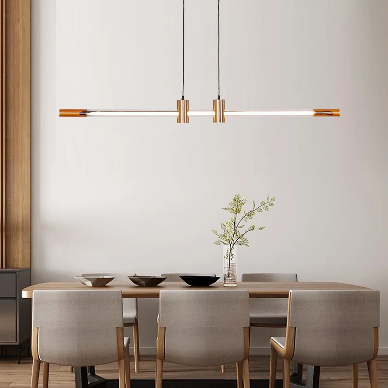 Minimalist One Line Hanging Lamp Modern Pendant Lights Dining Room Parlor - $255.38+