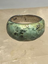 Green quartz? ring faceted band sterling silver women girls - $1,011.29 MXN