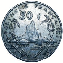 French Polynesia 50 Francs, 1967~Rare 600K Minted~Free Ship #A183 - £17.07 GBP