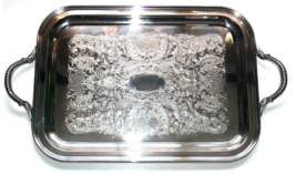 Vintage - VIKING PLATE CANADA- 16.5 inch Silver Plated Serving Tray - $46.11