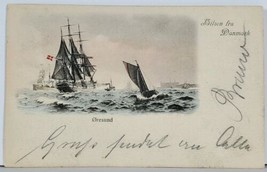 Denmark 1902 Hilsen fra Danmark Oresund ~ The Sound~ Sailing Ships Postcard K17 - £11.95 GBP