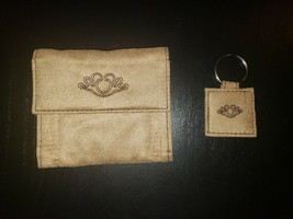 NEW Zara Microfiber Wallet Purse Pocket and Key Chain Set Gift Taupe Tan Beige - £11.86 GBP