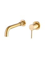Brushed Gold Bathroom Faucet: Wall Mount, 2-Hole - $2,379.74 MXN