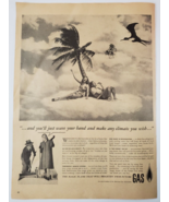 1944 Natural Gas Vintage WW2 Print Ad Man And Woman On A Cloud Under Pal... - £10.26 GBP