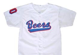 Custom Name and # Baseketball Beers Baseball Jersey Button Down White Any Size  image 4