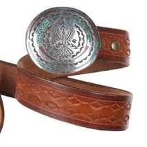 1970&#39;s Nakai Navajo sterling chip inlay belt buckle with belt - $470.25