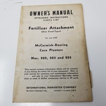 McCormick Fertilizer Attachment Star Owner&#39;s Manual 1948 International H... - £14.90 GBP