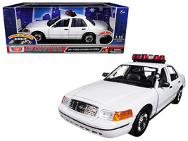 2001 Ford Crown Victoria Police Car Plain White w Flashing Light Bar Fro... - $79.03