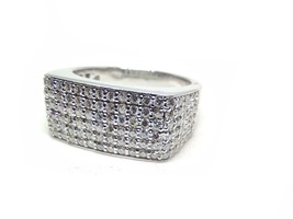 Silver Moissanite Wedding Band Iced Out Moissanite Engagement Band For Men - £98.12 GBP