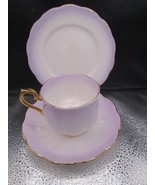 Royal Albert Rainbow pink and gold England Trio cup saucer plate [84] - £59.27 GBP