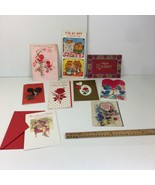 Vtg lot of 9 Used Valentines Day Greeting Cards Upcycle Scrapbook Repurp... - £11.76 GBP