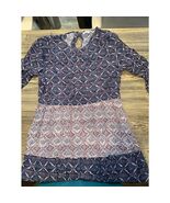 Nordstrom Womens Blue Captain Ibiza Geo-Print women’s Long Sleeve Dress.... - $41.58