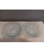 2 Vintage Indiana Glass Federal Madrid Recollection 6 3/4&quot; Teal Bowls - $11.88