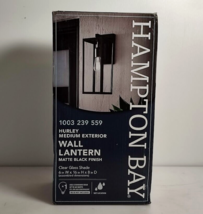Hampton Bay Hurley Modern 1-Light Matte Black Outdoor Wall Sconce Lantern 44833 - £53.93 GBP