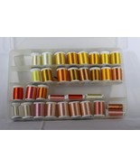 Plano Supply Box W/33 Yellow Orange Shades Rayon Sulky Embroidery Thread - €91,15 EUR