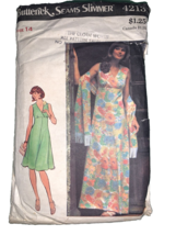Butterick 4213, Retro Gown &amp; Stole, vintage long midi dress Empire Size 14 - £3.06 GBP