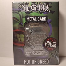 Yugioh Pot Of Greed Metal Card Silver Ingot Limited Edition Official Collectible - £22.95 GBP