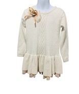 Bonnie Jean Sweater Top Girls Size 6 Cream w/ Flower, Lace Sheer Hem Lay... - £9.90 GBP