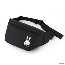 CUNE (R) Taille Pochette avec Lapin Patch H16 × W27 × D9cm Nouveauté Noir - £56.13 GBP