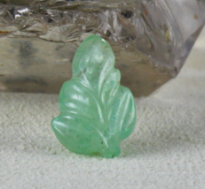 Natural Colombian Emerald Carved Leaf 12.07 Carats Gemstone For Pendant Ring - £521.79 GBP