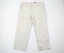 Vintage Gap Mens Size 38x30 Distressed Wide Leg Cotton Chinos Chino Pants Beige - £50.59 GBP