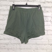 Forever 21 Shorts Womens Small Green Flat Front Cuffed Elastic Waist Lin... - £12.36 GBP