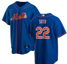 Juan Soto #22 Mets Men&#39;s Jersey Home Alt Blue Replica Jersey - All Stitched - $49.99