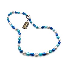 Honora Blue Moon Graduated Necklace, Elegant Pearl Strand in Shades of Blue NWT - £91.92 GBP