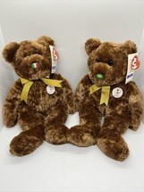 Set Of 2 Ty Beanie Babies 2002 Italy And Brazil Fifa World Cup Bears Champion - £15.29 GBP