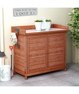 TOPMAX Outdoor 39&quot; Rustic Wood Potting Bench Workstation Storage - €247,26 EUR