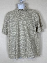 Columbia Men Size L Beige Floral Polo Shirt Short Sleeve - $8.17