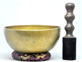 9 inch diameter singing bowl- Plain Handmade Tibetan Bowls with mallet cushion - £158.18 GBP