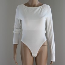 Determ Women&#39;s Long Sleeve White Twisted Bodysuit size 6 or M NWT MSRP $140 - $46.56