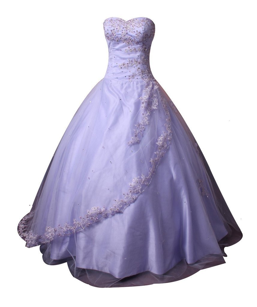 Kivary Women's Long Tulle A Line Lilac Prom Quinceanera Dresses US 22W