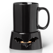Alchemy Gothic Black Bat Cutouts Mug &amp; Warmer / Tealight Candle Holder M... - $34.95