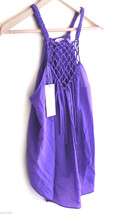 NWT Rebecca Taylor Electric Purple Macrame Sexy Silk Top Fringe Camisole 4 $265 - £61.39 GBP