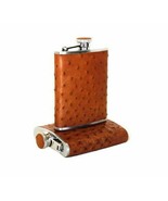 Brizard and Co. - The 6 oz Flask - Ostrich Tan - $195.00