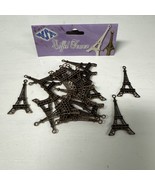 20 Eiffel Tower 1.7” BRONZE Brown Charm Pendant Necklace Findings Bracel... - $9.46 CAD