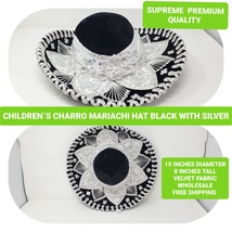 Black with silver childrens mexican charro hats mariachi sombrero - £39.37 GBP