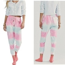 LOVESHACKFANCY Santinella Tie Dye Terry Jogger Pants in Cherry Frizz Siz... - $59.00
