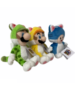 Super Mario 3D World Plush Cat Mario Cat Luigi Cat Toad Fun Gift Lot Of ... - £44.39 GBP