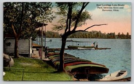 Boat Landing Lake Brady Between Kent And Ravenna OH Ohio Postcard F48 - £7.87 GBP