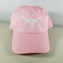 Texas Longhorns Womens Pink Hat OS Strapback Breast Cancer Yellowing Under Brim - £9.53 GBP