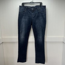 Kut From The Kloth Jeans Womens 14 Straight Boyfriend Denim Blue Dark Wash KFTK - £25.57 GBP