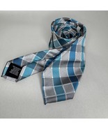 Perry Ellis Portfolio Blue Grey Geo Polyester Men’s Neck Tie Necktie - $18.00