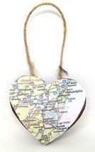 Mid Atlantic Wood Heart 3&quot; NY to NC WV PA NJ MD Christmas Ornament  #11 - £6.95 GBP