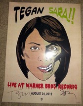 2012 TEGAN AND SARA Live at Warner Bros Records Signed Promo Poster RARE - £99.15 GBP