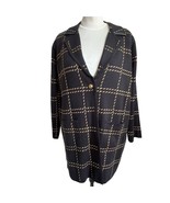 Anne Klein Women&#39;s Black Camel Long Cardigan Sweater size  XL Oversized ... - $91.25