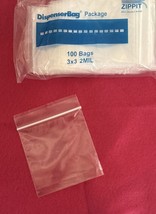 100 Clear Zip Seal Ploy Bags Jewelry Etc. Reclosable Baggies 3x3 ~2mil - $1.93