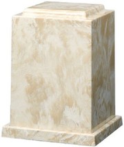Large 225 Cubic Inch Windsor Elite Creme Cultured Marble Cremation Urn for Ashes - $239.99
